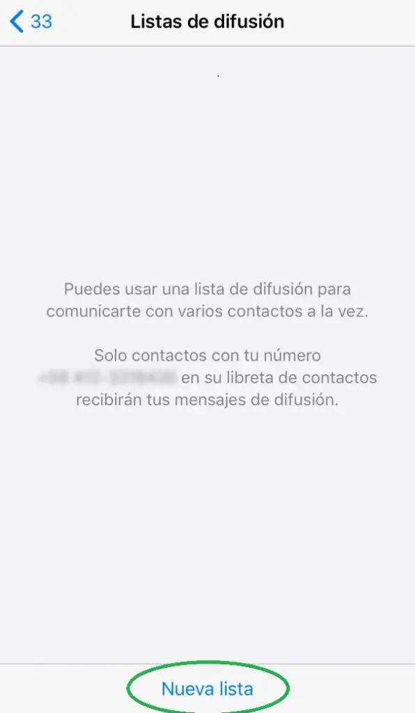lista de difusión de WhatsApp Iphone